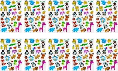 Produktbild von Oblique Unique 220 Zoo Tiere Sticker Tier Aufkleber + Babyrassel Babyflasche zum Basteln Spielen Scrapbooking