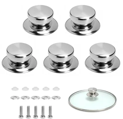 5er-Set Edelstahl-Topfdeckelgriffe, universell, hitzebeständig