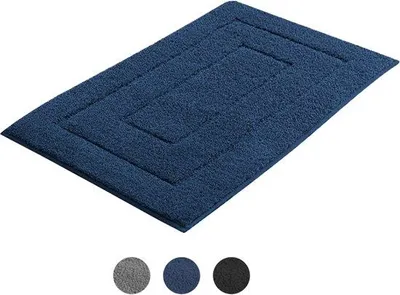 Productafbeelding van Unyqoos® AKSA Home® badmat 60x90 cm – antislip douchemat, waterabsorberend en superzacht van polyester, donkerblauw, machinewasbaar op 30°C