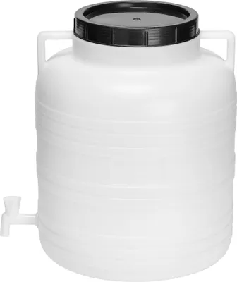 Produktbild von Garronda 60L Plastikfass 60 Liter BPA-freies Fass mit Deckel und Hahn Weithalsfass GD-0090, Weiß