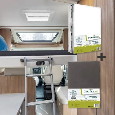 Image de Paquet textile Lifting Bed 1 Molton + 1 drap-housse Jersey - 1 Flanelle + 1 Anthracite - 1Flanelle+1Anthracite