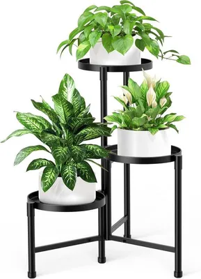 Produktbild von Famanu Pflanzenregal Metall 3 Ebenen - Schwarz