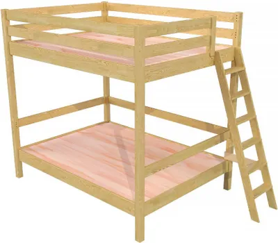 Produktbild von Etagenbett 2-Sitzer 160x200 für Erwachsene Treppe Holz Sylvia - Honig