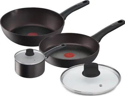 Image de Lagostina Cucina Eco, Set mixte, Noir, Aluminium, Titane, Noir, Bakélite