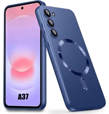 Image de Coque pour Samsung Galaxy A37 5G, Silicone Slim Anti-Rayures avec Anneau Magnétique - Bleu Marine