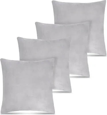 Produktbild von Flauschig weiche Teddy-Fleece Kissenbezüge 4er Set, schlicht, für den Winter