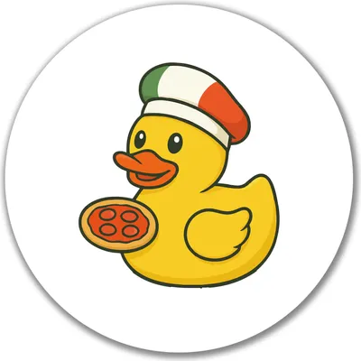Produktbild von Huuraa Aufkleber Quietscheente Italien Gummiente Italiener 10cm rund Sticker Geschenkidee