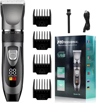 Immagine prodotto di INF Tagliacapelli Elettrico Digitale Set, ABS+Acciaio Inox, Uso Domestico, 6 Pezzi
