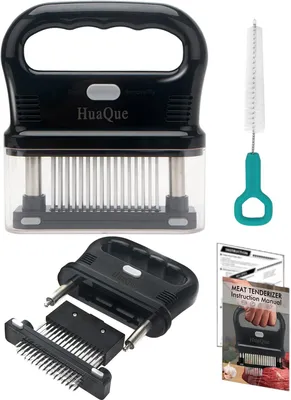 Imagen del producto de Maza para carne con 48 cuchillas de acero inoxidable, desmontable, para ablandar la carne, utensilio de cocina
