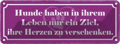 Produktbild von vianmo Blechschild 10x27 cm Hunde Ziel Herzen verschenken Tier Haustier Hund