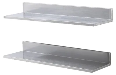 Zdjęcie produktu dla Półka ze stali nierdzewnej o wymiarach 8,6" x 30", wisząca półka ścienna z panelem tylnym, półki komercyjne o nośności 44 funtów, wytrzymały regał magazynowy do restauracji, kuchni, baru, domu i hotelu.