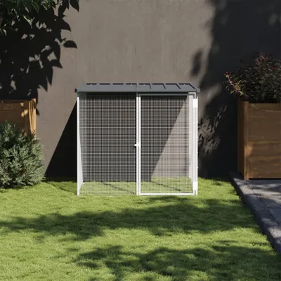Obrázek produktu pro The Living Store Klec pro kuřata se střechou antracit 103x98x90 cm Pozinkovaná ocel