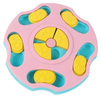 Produktbild von Hunde Intelligenzspielzeug - Slow Feeder Napf - Interaktiver Futterspender - Langsames Fressen - Welpentraining und IQ-Spiel - Rutschfest - Rosa