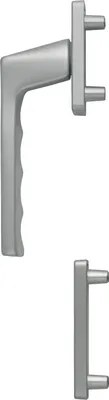 Image de HOPPE Demi-garniture de poignée de fenêtre TOULON extérieur haut, aluminium effet inox