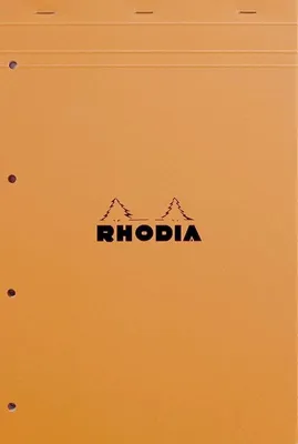 Produktbild von Notizblock Rhodia Nr. 20 A4+ kariert 80 Blatt gelocht orange Packung mit 20 Stück
