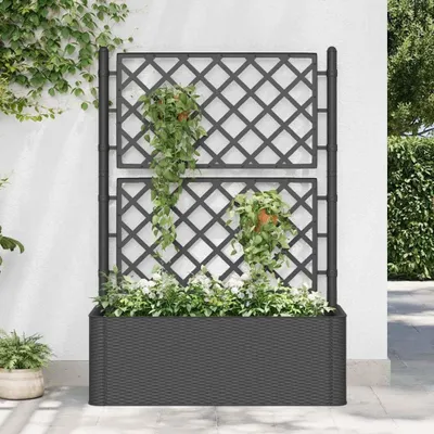 Produktbild von Pflanzkasten – Selbstbewässernder Pflanzkasten – Gemüsebeet-Kasten – Blumenkasten – Balkonkasten – Hohes Modell mit Rankhilfe