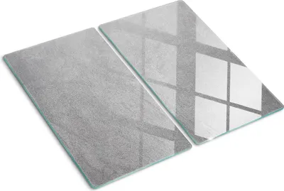 Produktbild von Tulup Glas-Herdabdeckplatte - 2x30x52cm - Glaskeramikkochfeld-Abdeckung Spritzschutz Zweiteilig Graue Wand