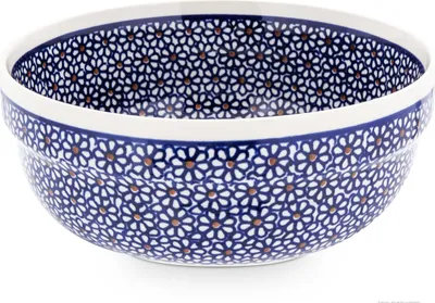 Produktbild von Original Bunzlauer Keramik 1,5 Liter Schüssel Schale mit Muster im Inneren Ø20 cm Beilagenschüssel Obstschale Müslischale [Form 3] im Design 120
