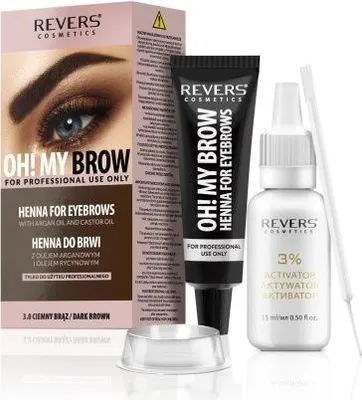Produktbild von REVERS Cremiges Henna für Augenbrauen OH!MY BROW Dunkelbraun