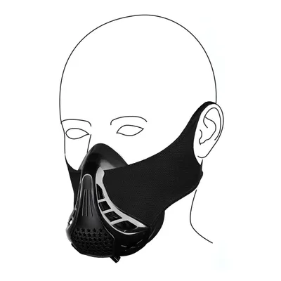 Produktbild von Trainingsmaske Sport, Fitnessmaske für Ausdauertraining, Anpassbare Trainingsmaske für Lungenkapazität und Muskelkraft, Schwarz, Atemtraining