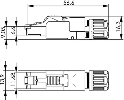 Produktbild von Telegärtner J00026A5003, RJ-45, Silber, Cat6a, T568B