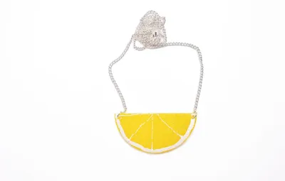 Produktbild von Zitronenscheiben Kette Miniblings Halskette Zitrone Sommer Frucht Hälfte