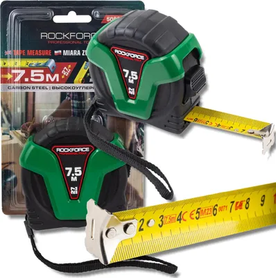 Zdjęcie produktu dla ROCKFORCE Taśma MIERNICZA zwijana METRÓWKA 7.5m x 27mm SZEROKA