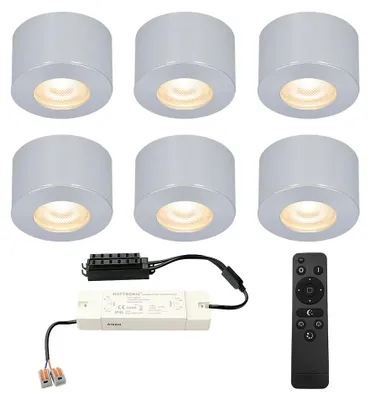 Produktbild von hoftronic LED Aufbaustrahler 3W 200lm 2700K IP44 Aluminium 6er Set