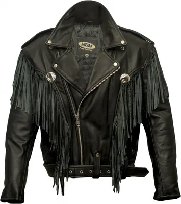 Produktbild von Chopper Lederjacke aus Rindsleder, Motorradjacke, Bikerjacke, Fransen, Retro(L)