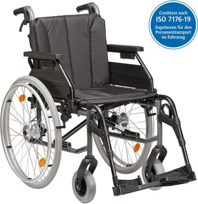 Produktbild von Leichtgewichtrollstuhl Tomtar MR-LG mit Kombiarmlehne, Polyurethanmangan grey metallic>>>>SB 45 cm