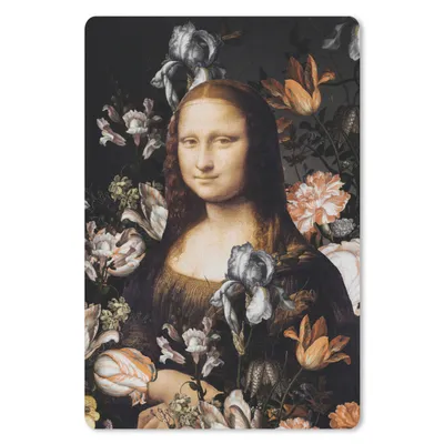 Produktbild von MuchoWow® Mauspad Mousepad Mona Lisa - Leonardo da Vinci - Blumen 40x60 cm - Mousepads - Maus Mat - Pad - Mausunterlage - Schreibtisch Accesoire