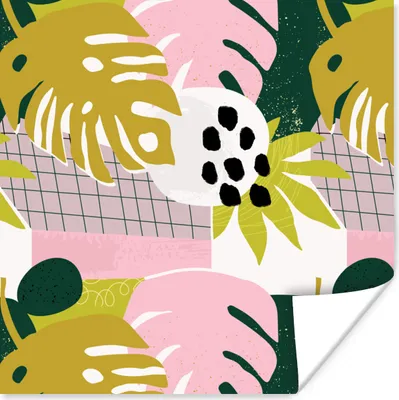 Produktbild von MuchoWow® Poster Blätter - Tropische Pflanzen - Muster 75x75 cm - Wand Dekoration
