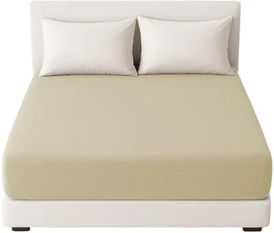 Obrázek produktu pro Unyqoos® Prodyšné, měkké povlečení na matraci z mikrovlákna – vhodné pro matrace o délce 200 cm a výšce až 28 cm, barva: béžová