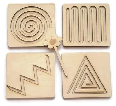 Produktbild von Grafomotorik-Tafel, 4-teiliges Set, Montessori, Feinmotorik