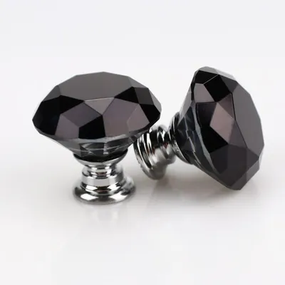 Produktbild von AFLOS Kristall Möbelknopf Schwarz 30mm Glamour Stil