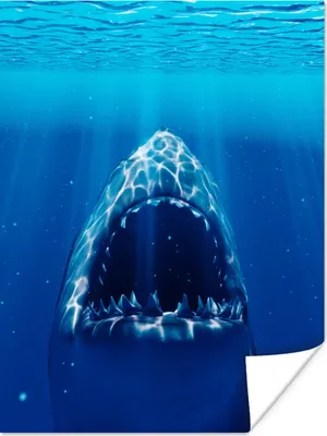 Produktbild von MuchoWow® Poster Der Hai fletscht seine Zähne 120x160 cm - Wandbilder