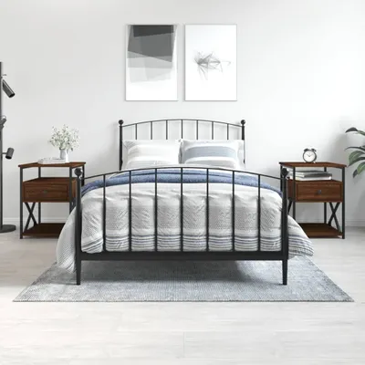Produktbild von The Living Store Nachttische 2 Stk. Braun Eichen-Optik 40x42x55 cm Holzwerkstoff