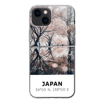 Produktbild von MuchoWow® Handyhülle Schutzhülle Hülle für iPhone 13 mini Japan - Sakura - Frühling - Rosa Silikon Softcase Handy Hülle - Softcase