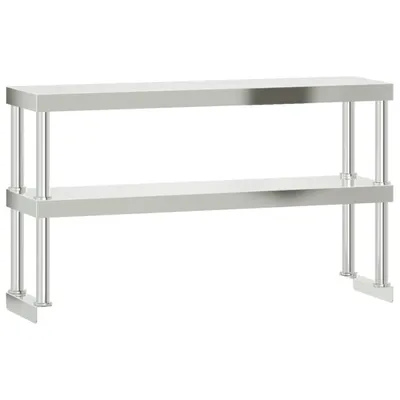 Produktbild von Aufsatzboard für Küchentisch 2 Ablagen 110x30x65 cm Edelstahl