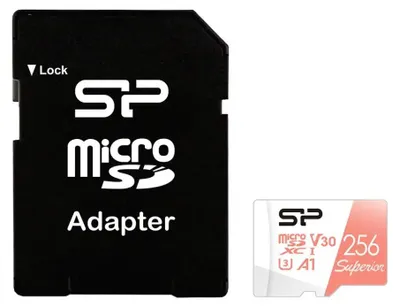 Zdjęcie produktu dla Silicon Power Superior, 256 GB, MicroSDXC, Klasa 10, UHS-I, 100 MB/s, 80 MB/s