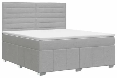 Zdjęcie produktu dla vidaXL Łóżko sprężynowe z materacem jasnoszare 140 x 190 cm tkanina