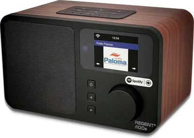 Produktbild von Radio internetowe Ferguson Regent i100s - radio cyfrowe z dostępem do Internetu i Spotify Connect, zegar z budzikiem, pilot zdalnego sterowania, kolorowy wyświetlacz LCD, Wi-Fi, wejście AUX, wyjście liniowe