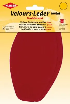 Produktbild von KLEIBER Velour-Kunstleder 95 x 185 mm rot 2 Stück