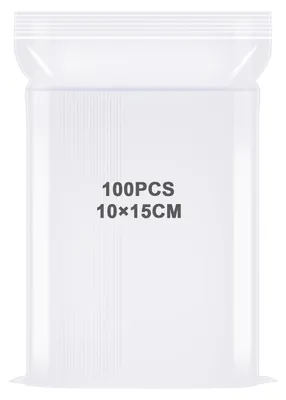 100 Druckverschlussbeutel, transparent, 10x15 cm, wiederverschließbar