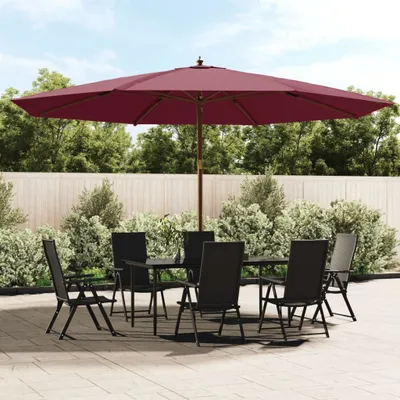 Obrázek produktu pro The Living Store Slunečník s dřevěnou tyčí Bordeaux red 400x273 cm