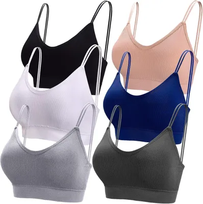 Productafbeelding van Set van 6 naadloze dames-bralettes met V-hals en uitneembare vullingen