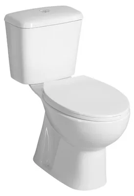 Produktbild von Aqualine MANUEL WC-Kombi, Doppelspülknopf 3/6 l, Abfluss unten, weiß