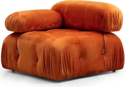 Produktbild von Hanah Home, Bubble L1 - Orange, Klassische Sofas, 1-Sitzer-Sofa, Orange, Polyester, 95 x 75 x 95 x  cm