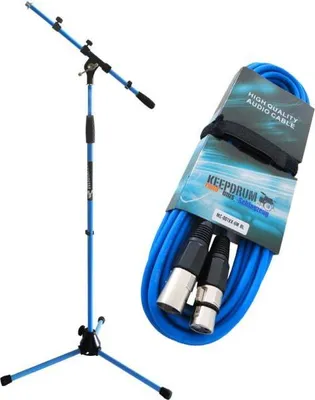 Produktbild von keepdrum Mikrofonständer MS106 BL Blau mit 6m XLR Kabel Blau