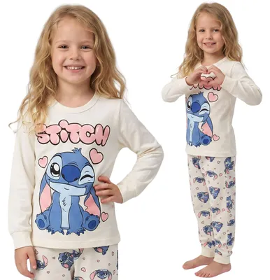 Produktbild von Disney Stitch Baumwoll-Pyjama Mädchen, 2-teilig, 128